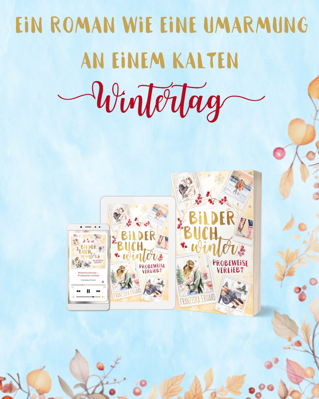 Grafik mit dem Text: Ein Buch wie eine Umarmung an einem kalten Wintertag